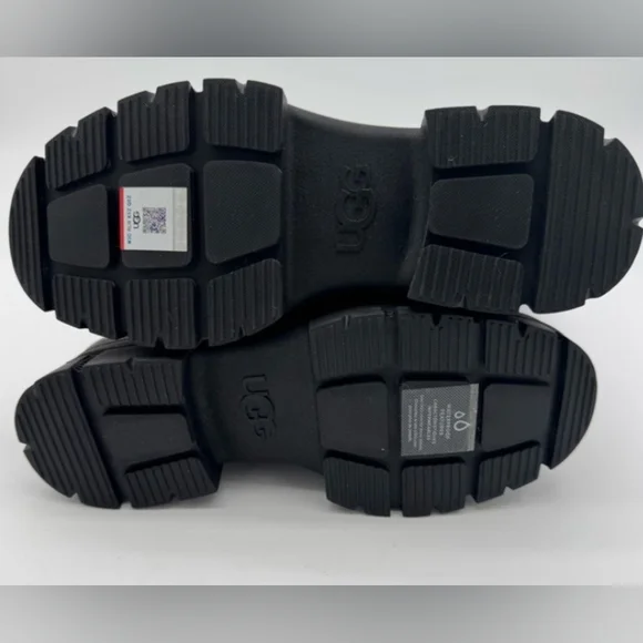 UGG Black Leather Ashton High Chelsea Winter Boots Size 7 - Picture 7 of 8